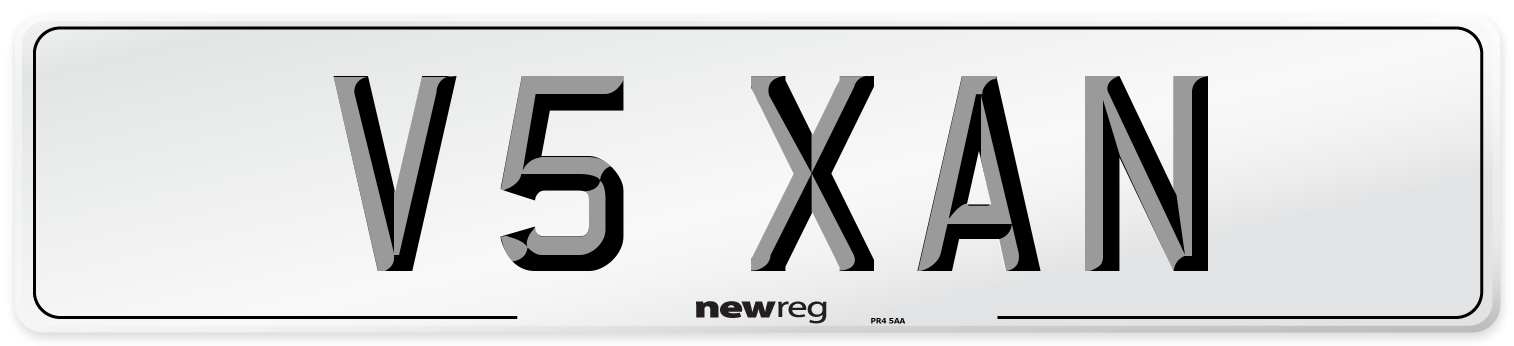 V5 XAN Number Plate from New Reg